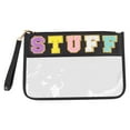 thumbnail image 1 of Plastic Letter Clear Zipper Pouch for Travel, Clear Cosmetic Bag, Makeup Travel Bag for Women Girls, Black, 1 of 6