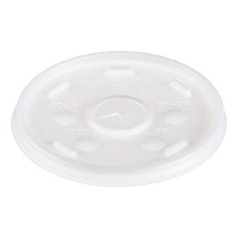 Plastic Lids, Fits 12 oz to 24 oz Hot/Cold Foam Cups, Straw-Slot Lid, White, 100/Pack, 10 Packs/Carton Plastic Lids, Fits 12 oz to 24 oz Hot/Cold Foam Cups, Straw-Slot Lid, White, 100/Pack, 10 Packs/Carton