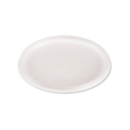 Plastic Lids for Foam Cups Bowls and Containers, Flat, Vented, Fits 12-60 oz, Translucent, 500/Carton