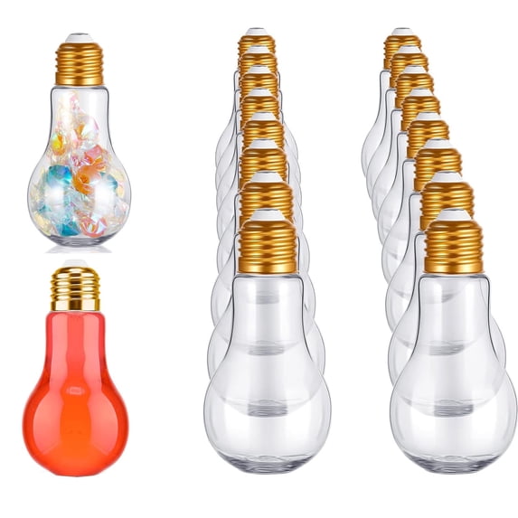 Plastic Light Bulb Jars,TGY 20 Pcs Light Bulb Candy Container, Clear Plastic Fillable Bulb Ornaments for Party Favors DIY Crafts Candy Decoration
