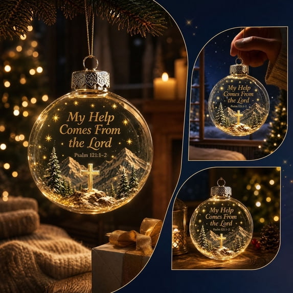 Plastic Light Up Christmas Ball Ornament, Warm Glow Holiday Bauble, 3.15 x 3.15 x 3.15 Inch, for Christmas Tree Window Mantel Decor
