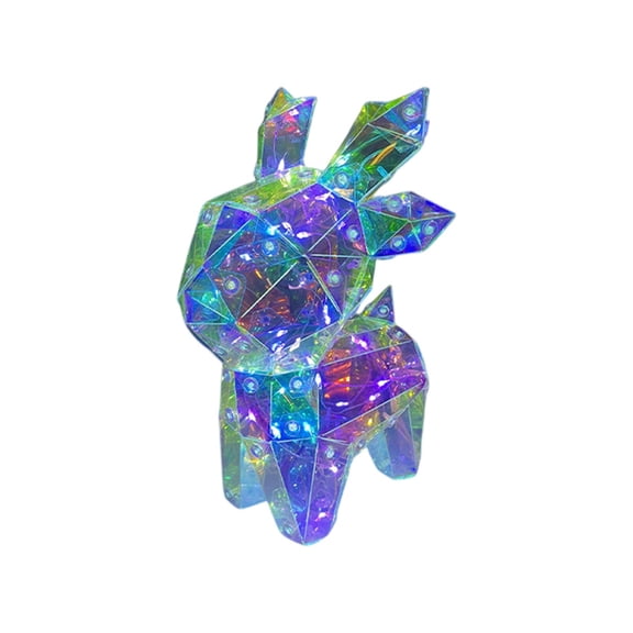 Plastic Light-Up Ornaments Iridescent Glowing Deer Ornament Handcrafted Personalized Holiday Birthday Gift for Lovers(1Pcs) Rkxzt