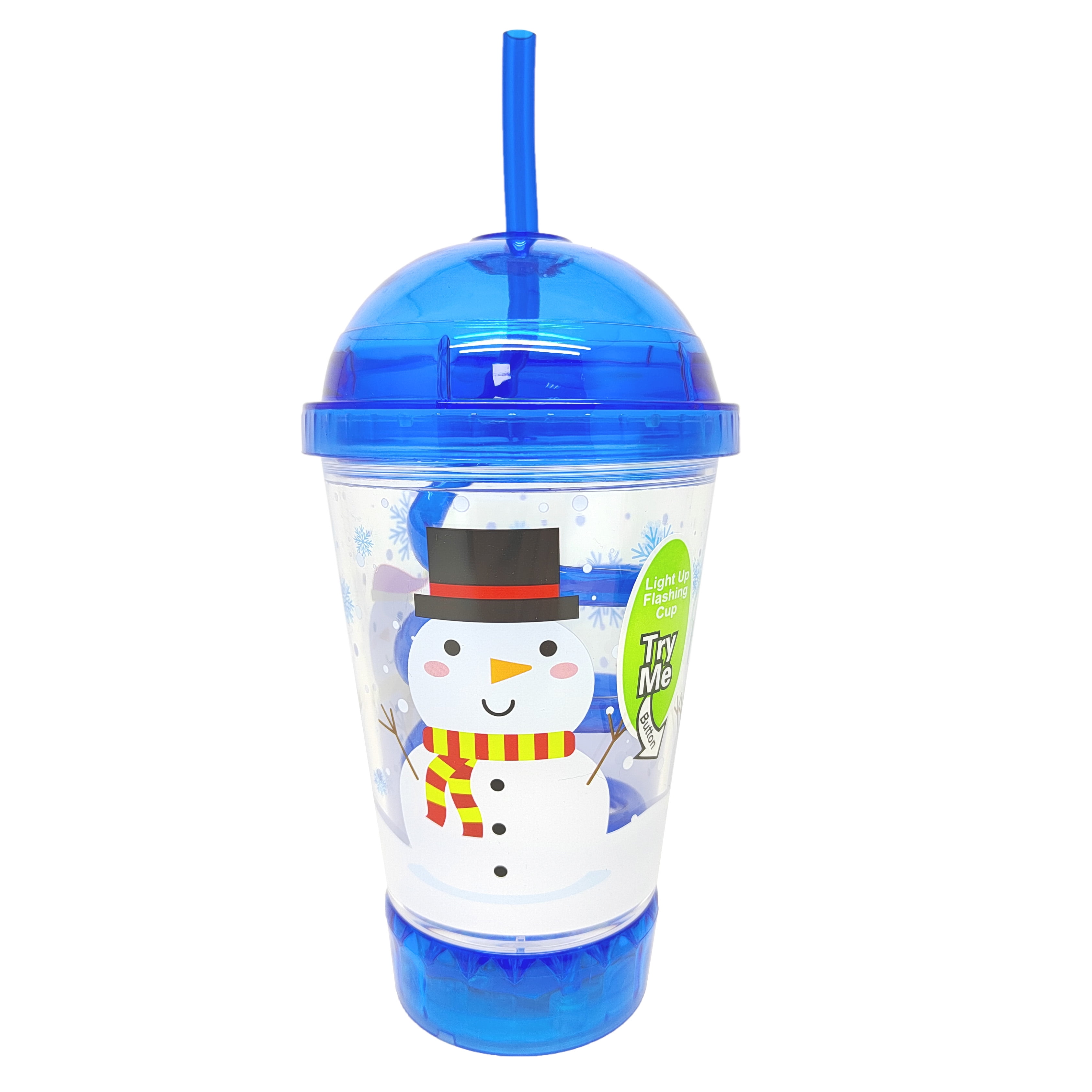 Plastic Lightup Blue Snowman Cup, 510 ml, Party Favor, by Holiday Time