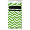 thumbnail image 1 of Plastic Lime Green Chevron Table Cover, 108" x 54", 1 of 2