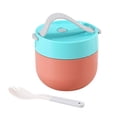 thumbnail image 1 of Plastic Liner Soup Bowl with Lids, Ramen Bowl with Lid and Spoon, Leak-proof Travel Bowl for Holding Soup, Rice, Cereal & More, 1 of 9