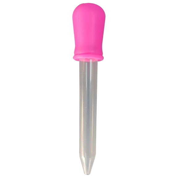 Plastic Liquid Dropper, 5ml Clear Silicone Pipettes with Colored Bulb Tip, 1 Pc Transparent Eyedropper for Art, Science, Gummy Making, Oil, Water, 4.72 inch