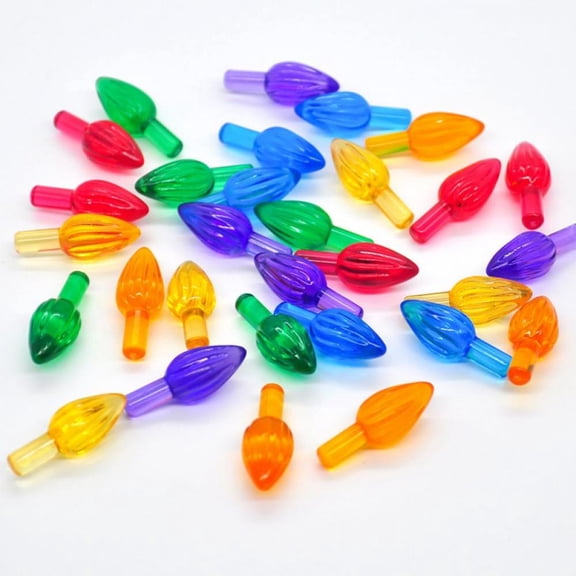 Plastic Lites for Ceramic Christmas Trees, Medium Twist Light Ornaments, Multi Colors, 100 Pieces/Pack