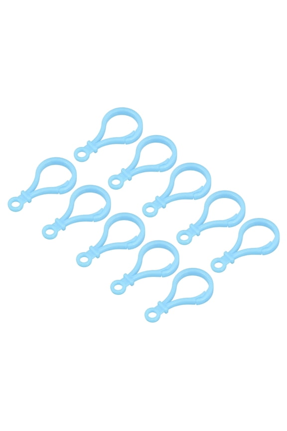 Plastic Lobster Clasps, Claw Snap Hooks for Keychains DIY Light Blue, 48Pack