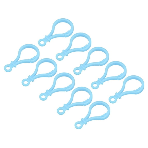 Plastic Lobster Clasps, Claw Snap Hooks for Keychains DIY Light Blue, 48Pack
