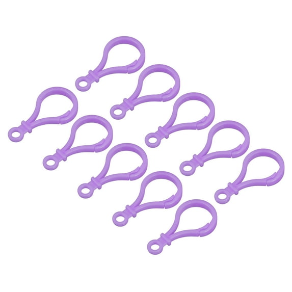 Plastic Lobster Clasps, Claw Snap Hooks for Keychains DIY Purple, 48Pack