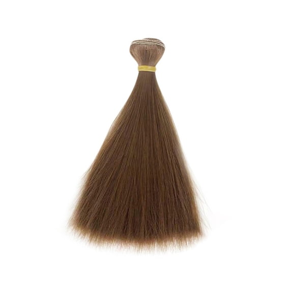 Plastic Long Straight Hairstyle Wig Hair for DIY Girl BJD Makings Accessories Saddle Brown 5.91 inch(15cm)