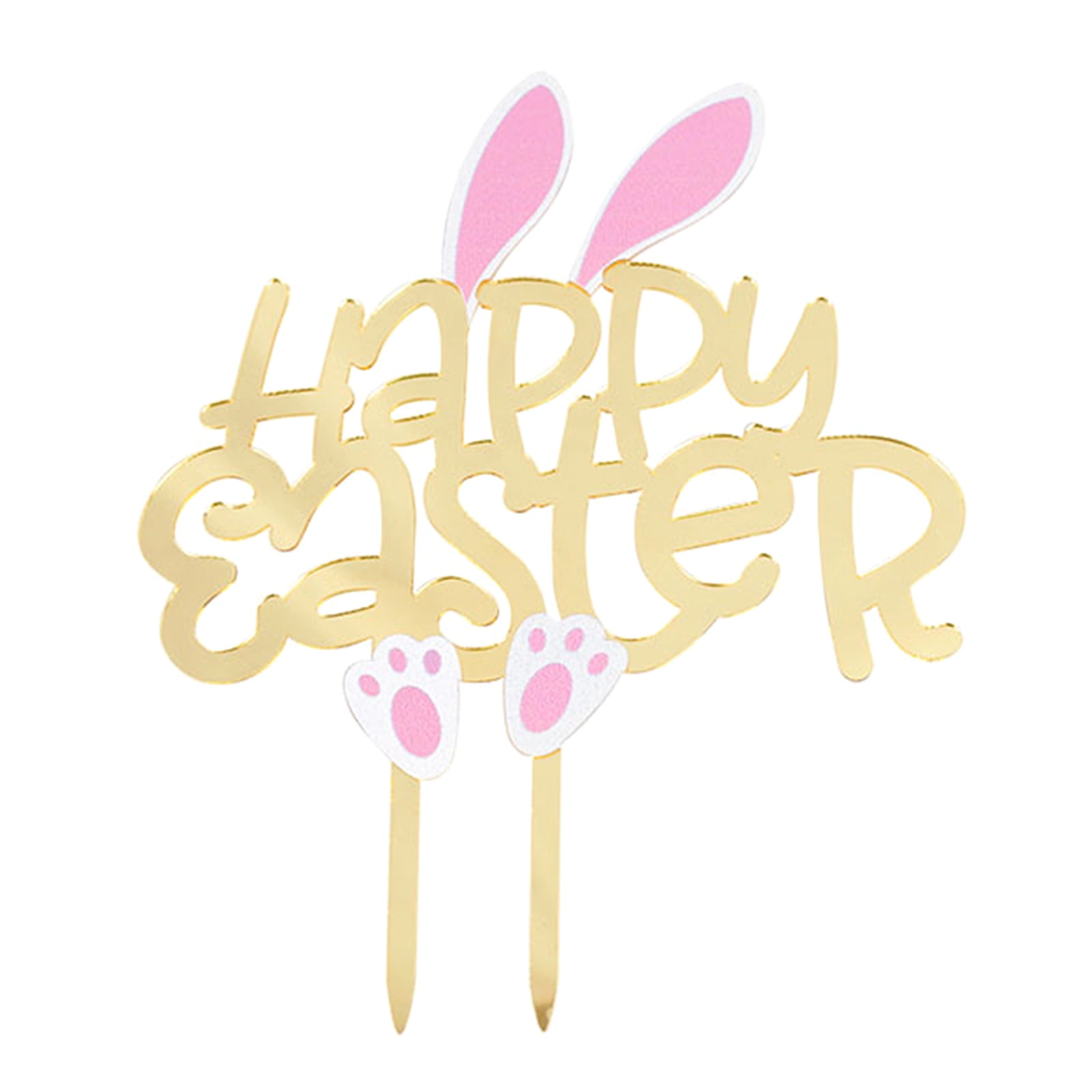 Plastic Lovely Rabbit Ear Cake Picks Bunny Cake Topper Safe and Healthy Exquisit Easter Party and Dessert Table Decor