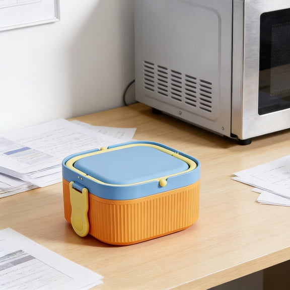 Plastic Lunch Box Food Storage Container With Lid Microwave Safe Bento Box,Leak Resistant Sealed Food Organizer For Office Travel Meal Prep Storage Heating Food Container Use Daily Meal Storage