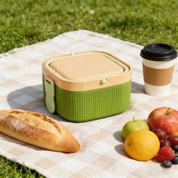 Plastic Lunch Box Food Storage Container With Lid Microwave Safe Bento Box,Leak Resistant Sealed Food Organizer For Office Travel Meal Prep Storage Heating Food Container Use Daily Meal Storage