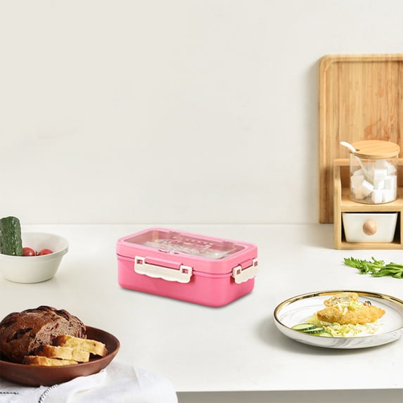 Plastic Lunch Box, Leakproof Food Container, Reusable Dishwasher Safe Meal Storage Box, Compact Portable Design for Work Picnic Travel Use