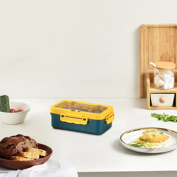 Plastic Lunch Box, Leakproof Food Container, Reusable Dishwasher Safe Meal Storage Box, Compact Portable Design for Work Picnic Travel Use