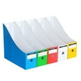 thumbnail image 1 of Plastic Magazine File Holder Desk Storage Folder Organizer Cardboard Shelves Heavy Duty Document Box Vertical Book Bin File Rack For School Home Classroom Office - Style 4, 1 of 5