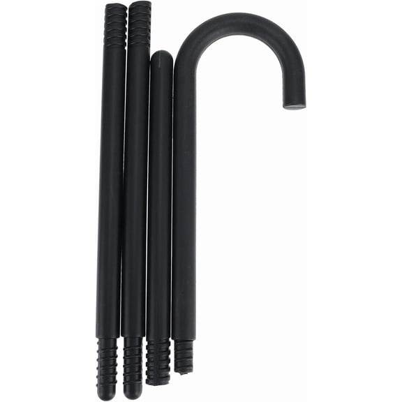 Plastic Magician Crutch Theatrical Cane Spell Casting Stick Black Magician Cane Costume Accessory for Adult Magician Costume 100X1.8CM