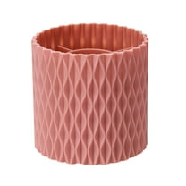 Plastic Makeup Brush Holder for Desk, Round Cosmetics Brushes Organizer with 5 Compartment, Storage Cup for Lipsticks, Hair Accessories, Beauty Tool in Vanity, Bathroom, Dresser, Pink