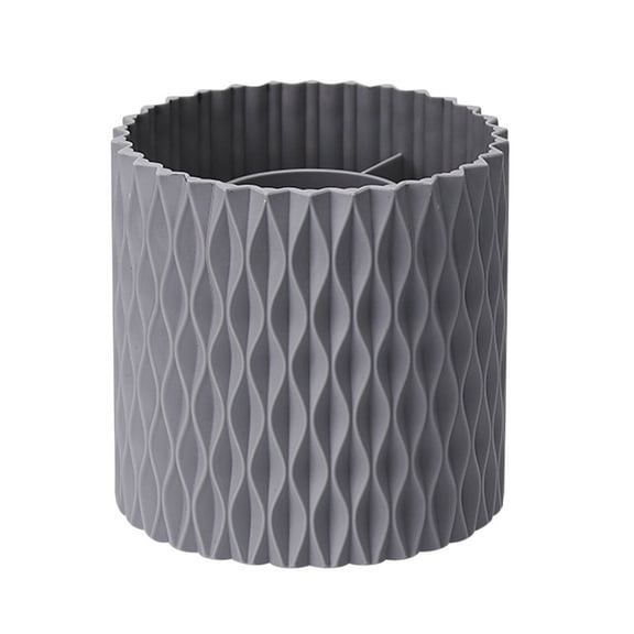 Plastic Makeup Brush Holder for Desk, Round Cosmetics Brushes Organizer with 5 Compartment, Storage Cup for Lipsticks, Hair Accessories, Beauty Tool in Vanity, Bathroom, Dresser, Gray