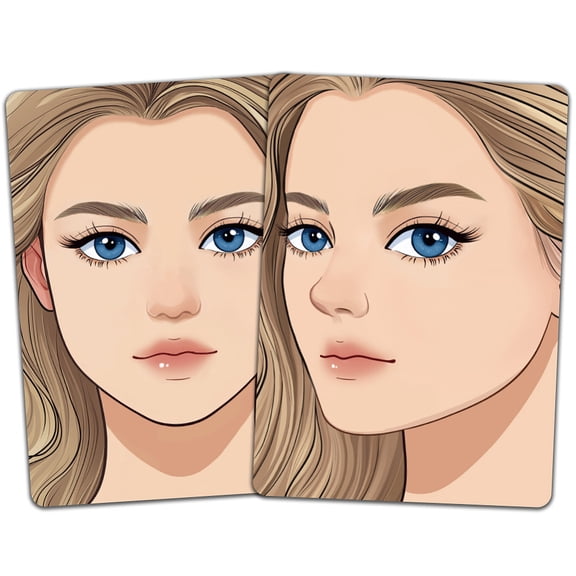 Plastic Makeup Painting Practice Board Reusable Face Painting Exercise Template Rectangle Human Pattern Mixed Color 29.7x21cm 2pcs/set diy