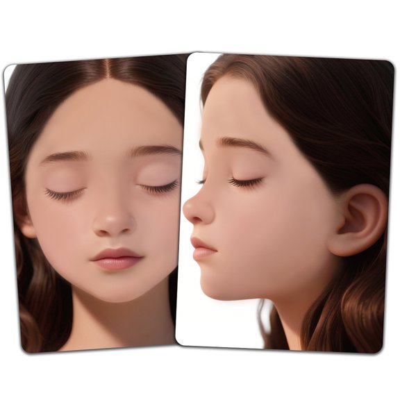 Plastic Makeup Painting Practice Reusable Painting Exercise Template Rectangle Girls Pattern Mixed color 29.7x21cm 2pcs/set Plastic