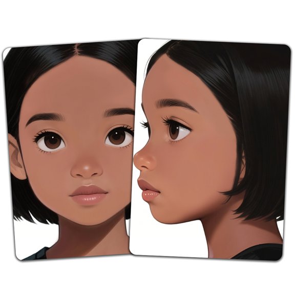 Plastic Makeup Painting Practice Reusable Painting Exercise Template Rectangle with Girls Pattern Mixed color 29.7x21cm 2pcs/set Plastic