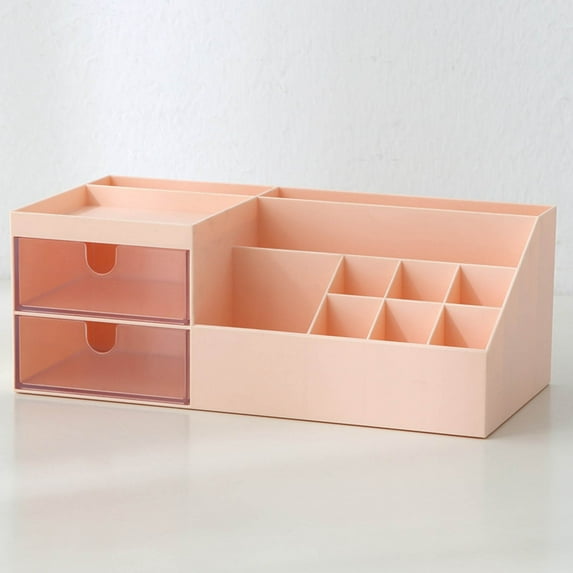 Plastic Makeup Storage Box with Drawers | 3-Tier Cosmetic Organizer for Lipstick & Jewelry | Desktop Dressing Table Organizer for Students & Small Spaces