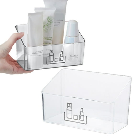 Plastic Makeup Storage Organizer Caddy Tote - Basket Bin, Handle for Bathroom - Holds Eyeshadow Palettes, Nail Polish, Makeup Brushes, Blush, Shower Essentials, Multicolor