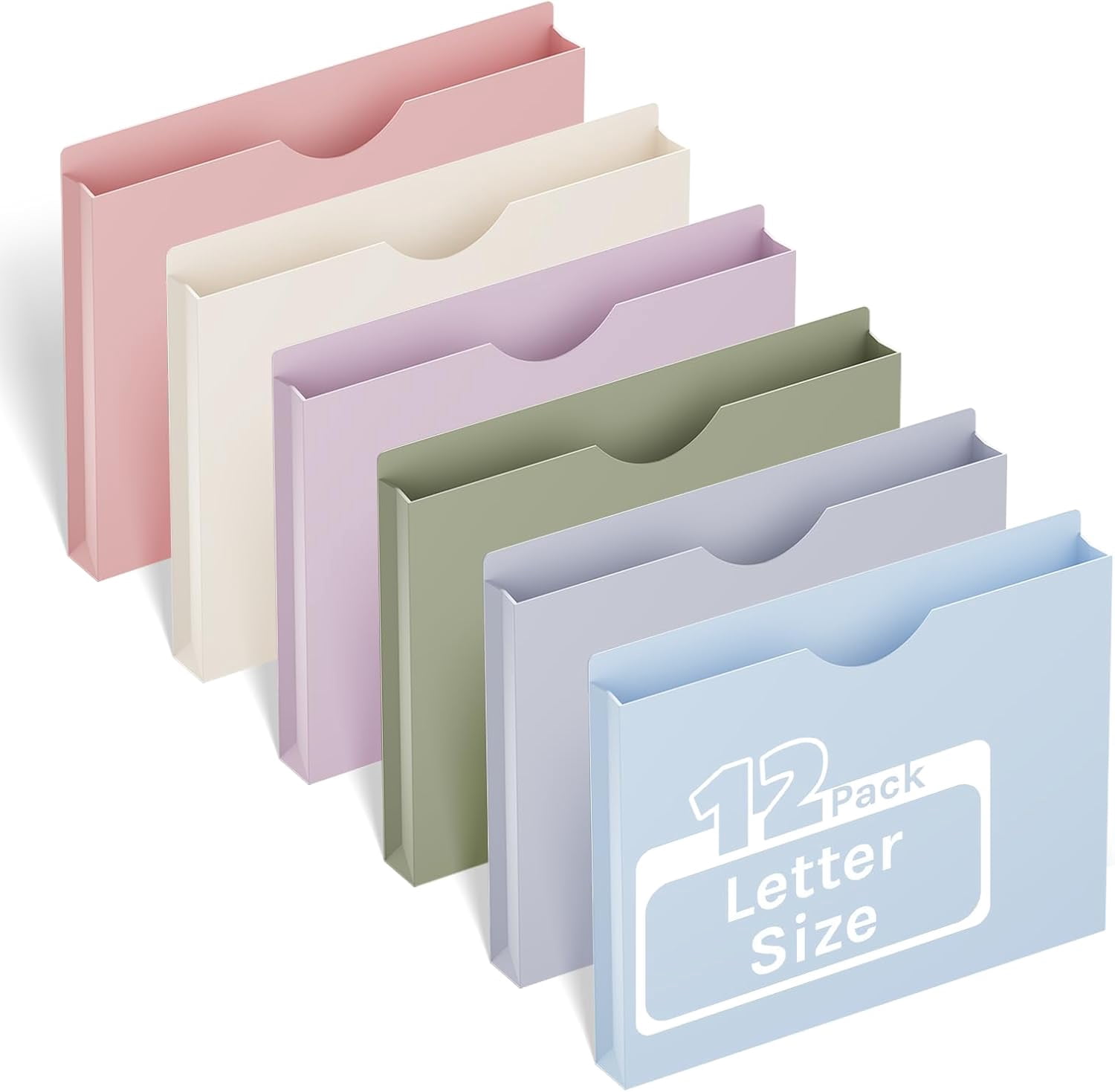 Plastic Manila File Jacket & File Pockets Letter Size,Heavy Duty 1 Inch Expanding Manila Pocket File Folders,Extra Capacity Project File Jackets,Job Folders File Jackets-Assorted Color