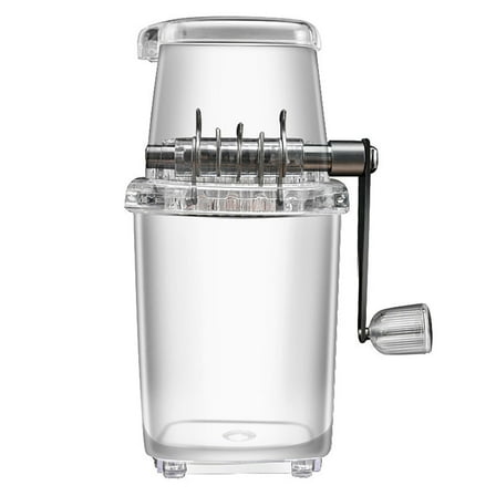 Plastic Manual Ice Crusher with Stainless Steel Parts Simple Operation 20 Seconds to Crush Ice for Summer Drinks