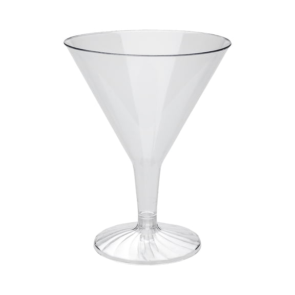 Bev Tek 8 oz Clear Plastic Martini Glass - 3 1/4" x 3 1/4" x 5" - 100 count box