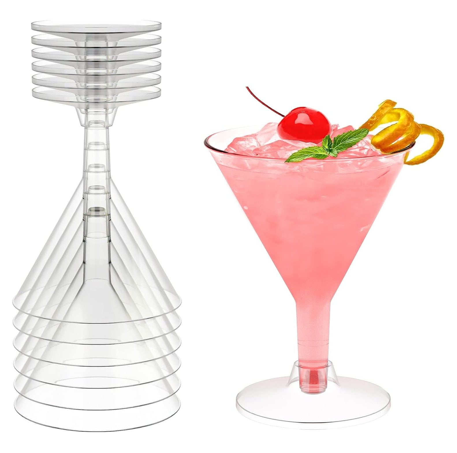 Plastic Martini Glasses 60 Pack 5 Oz. Disposable Martini Glasses