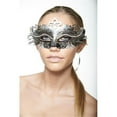 thumbnail image 1 of Plastic Mask with Silver Metal Eye Piece & Clear Rhinestones, Black & Silver, 1 of 1