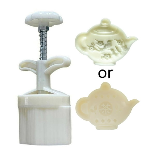 Plastic Material Mooncake Mold Plum Teapot Shape Stamps Moon Cake Moulds for Mid-Autumn Festival DIY Baking Mooncake Use