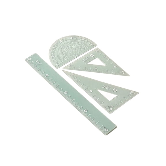 Plastic Math Drawing Rulers Tool Set with Square Straight Ruler Math Protractor