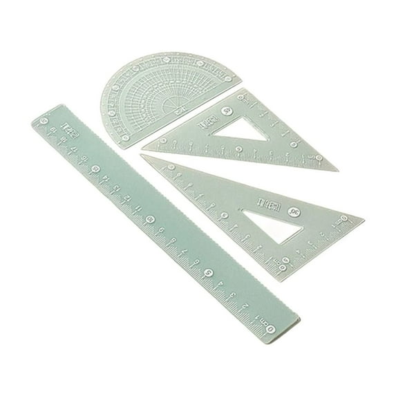 Professional Math Geometry Tool Set with Set Square Protractor Straight Ruler