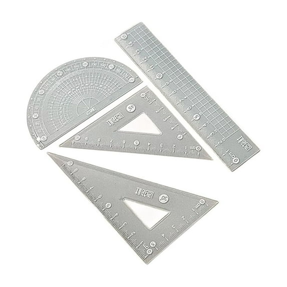 Professional Math Geometry Tool Set with Set Square Protractor Straight Ruler