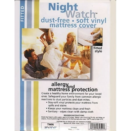 Plastic Mattress Protector Fitted Twin Size, Waterproof Vinyl Mattress Cover,