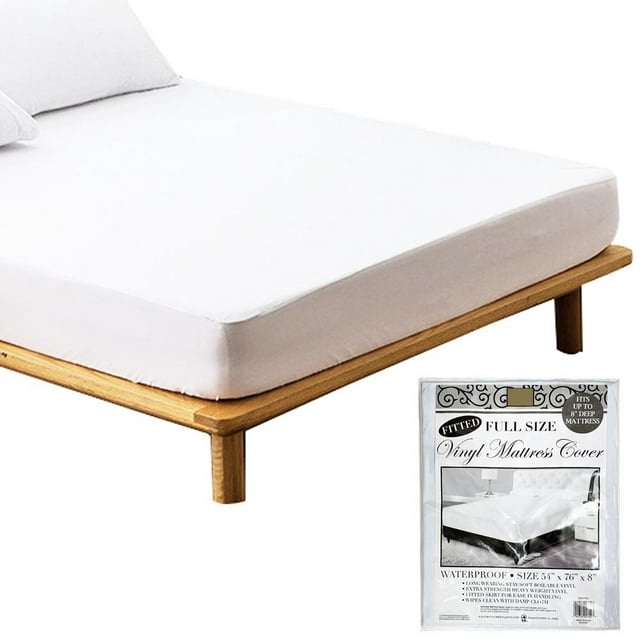 Plastic Mattress Protector Full Size Bed Heavy Duty Vinyl White Cover