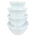 thumbnail image 1 of Plastic Meal Prep Bowls with Lids, 4-Piece Set Clear Nesting Plastic Small Mixing Bowl with Lids, Durable Stackable Airtight Meal Prep Containers, Microwave, Freezer & Dishwasher Safe(Clear,4x4x1.7"), 1 of 8
