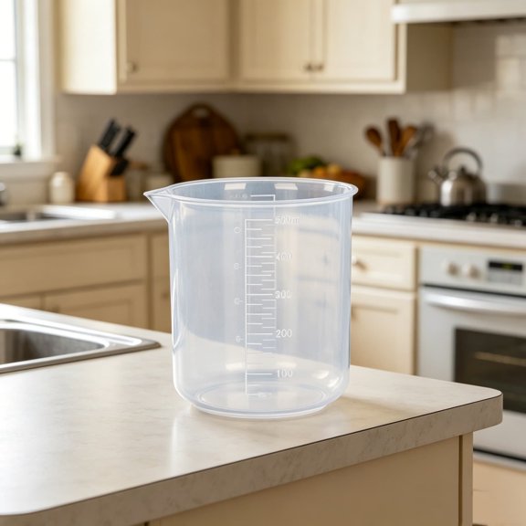 Measuring Beaker 500ml Lab Food Storage Container with Measurement Scale Beaker Design for Kitchen Organization Dry Ingredients Liquid Measuring