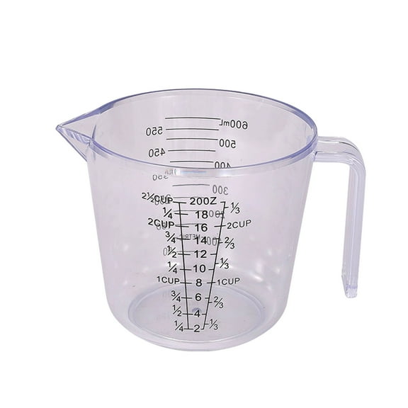 Plastic Measuring Cup Clear Graduated Measuring Cups Plastic Mug with Spout and Handles Ounce and Ml Cup Marking for Recipe Ingredient, Flour, Water, Liquid