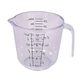 Plastic Measuring Cup Clear Graduated with Spout and Handles, Ounce and ML Markings, Liquid Measuring Mug for Recipe Ingredients Flour Water Baking