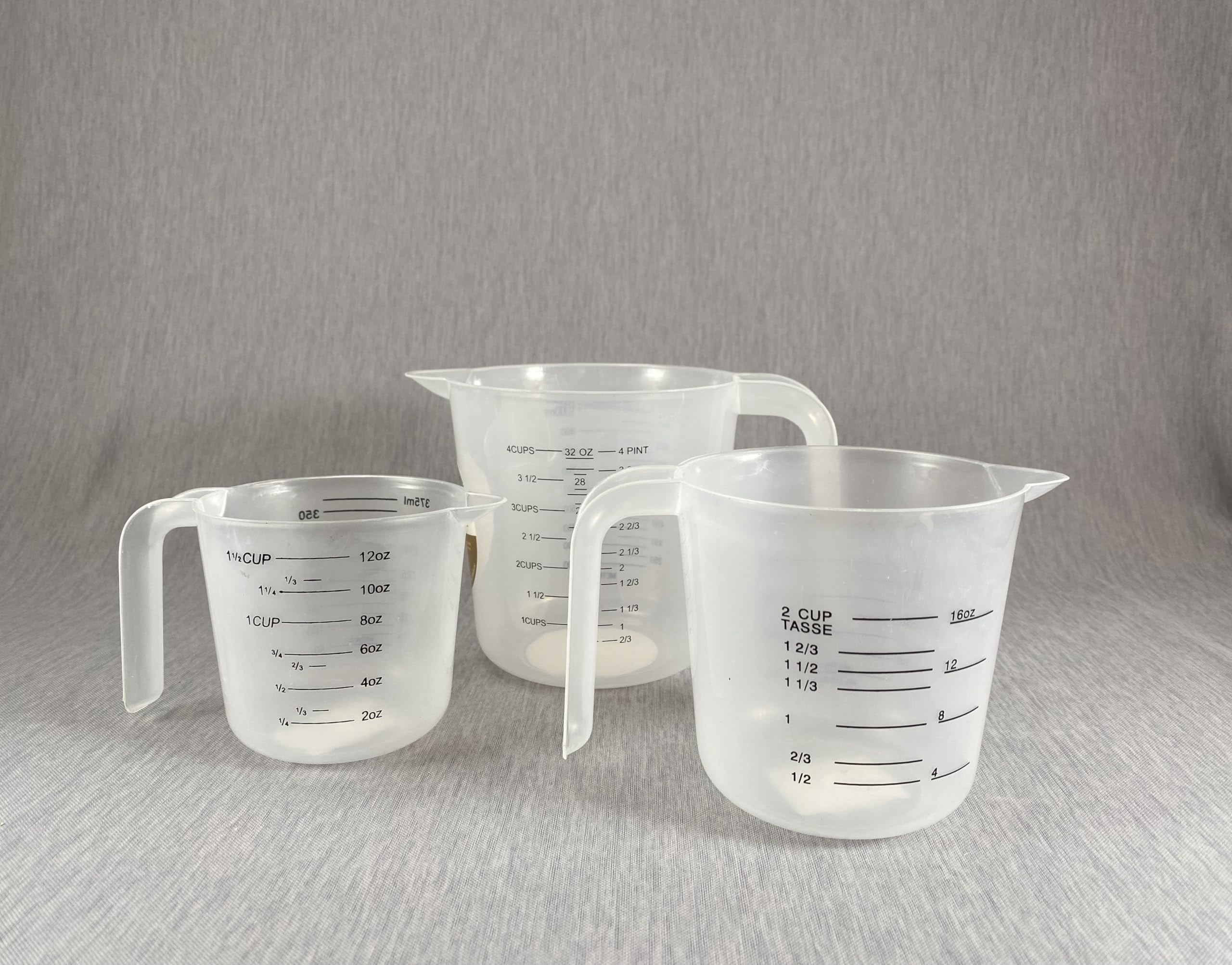 Plastic Measuring Cup choice of 1-Cup, 2-Cup, 4-Cup or Set of 3 pcs ...