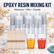 Plastic Measuring Cups, 50pcs 8oz Disposable Mixing Cups With 50pcs Mixing Sticks, Can Be Used For Epoxy Resin, Cooking And Baking, Liquid Measuring, Paint