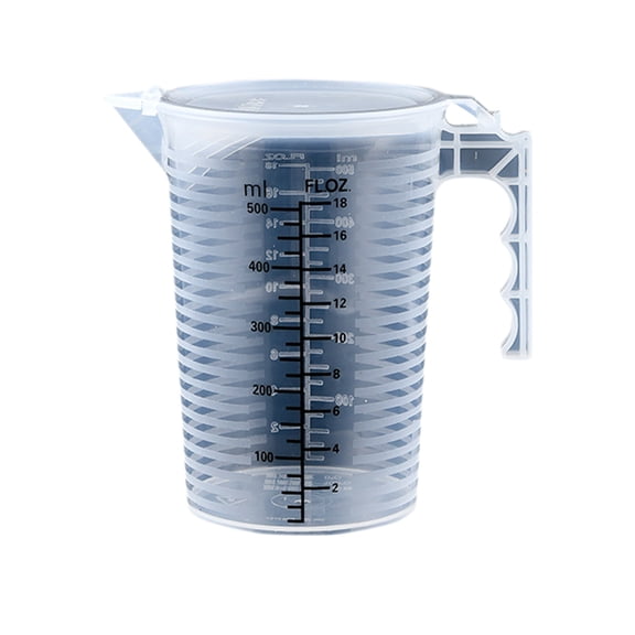 Measuring Pitcher with Lid and Handle, Clear Graduated Measuring Cup with Ounce ML Markings, for Cooking Baking Pet Food Mixing Kitchen Supplies