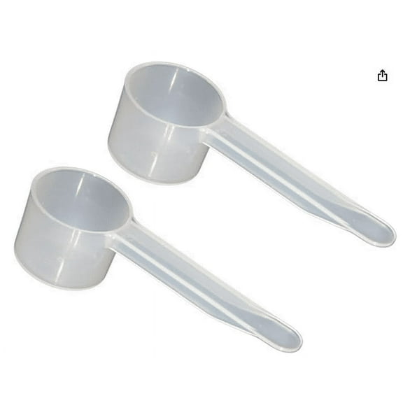 Plastic Measuring Spoon 5 Gram Scoop for Creatine Powder Food Grade - Kitchen Cooking Baking Measuring Tool for Protein Flour Spices - Small Short Handle 3 Inch - 2 Pack for Supplement Pre Workout