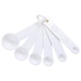 thumbnail image 1 of Plastic Measuring Spoons, Set of 6, Coffee Scoop Spoon, Universal Easy To Read Measuring Cup and Spoon Set with Soft Grip Handle, Kitchen Gadgets for Cooking & Baking, White, 1 of 4