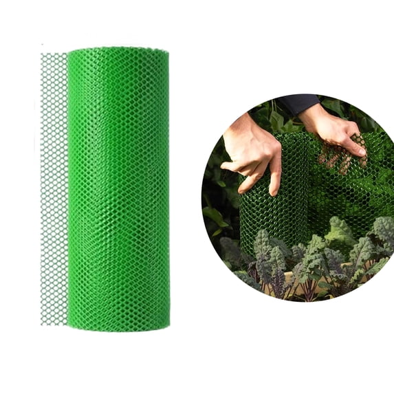 Plastic Mesh 15.7'' x 11'' 1 Roll - Green Chicken Wire Fencing for Poultry, Gardening Barrier, Balcony Guard for Cats and Dogs, Floral Craft Mesh, Flexible and Easy to Cut